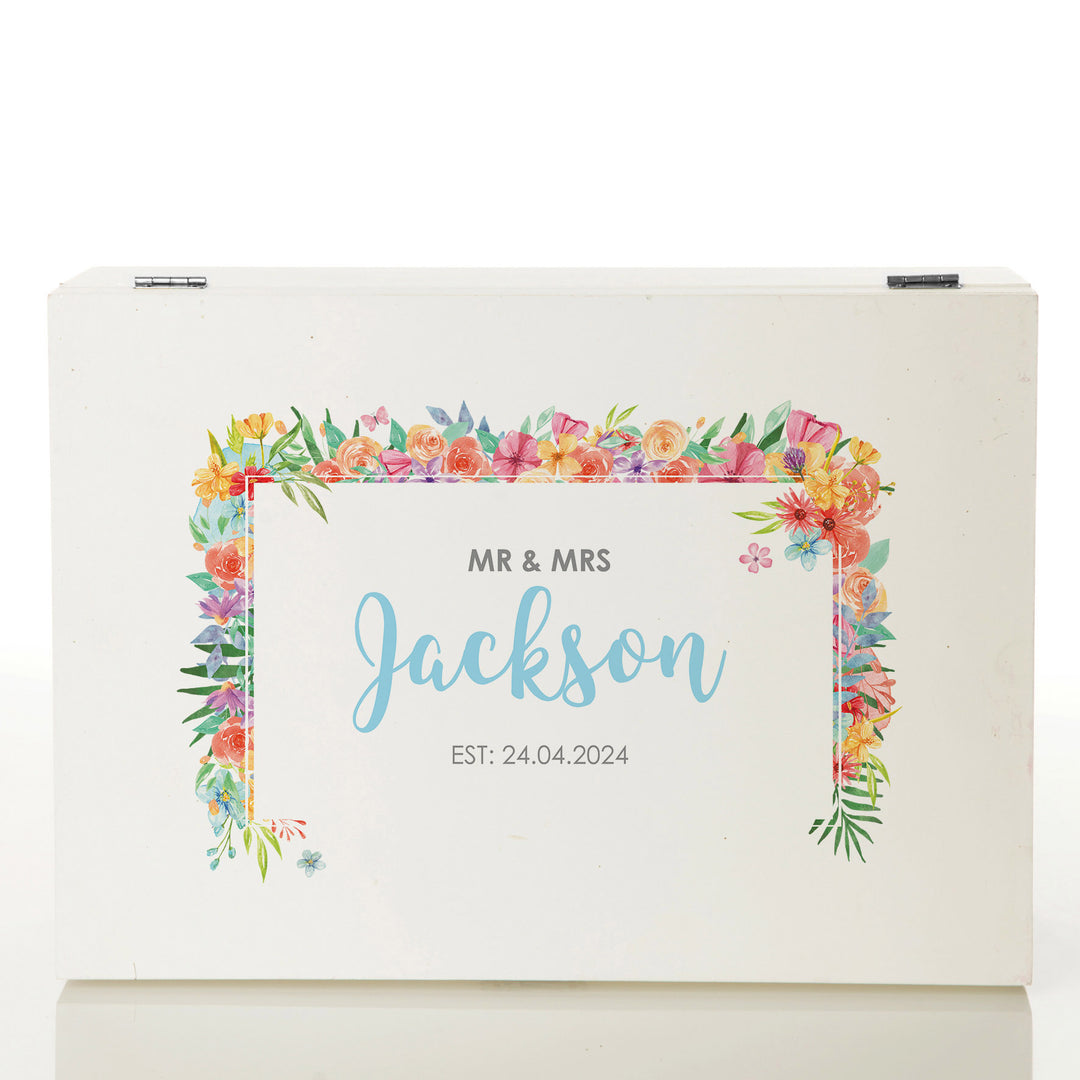 Personalised Spring Fresh Wedding Wishing Well Printed Keepsake Box