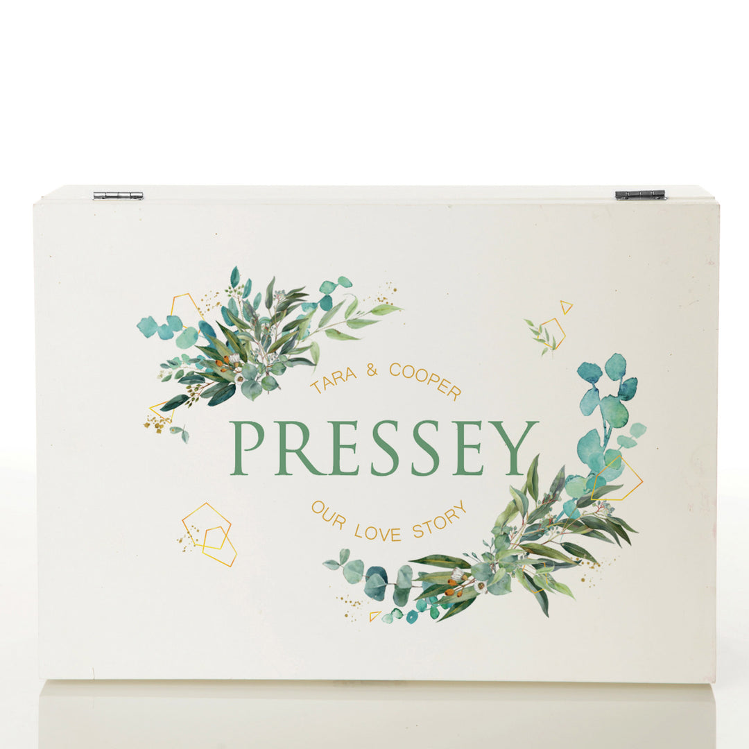 Personalised Native Florals Wedding Wishing Well Printed Keepsake Box