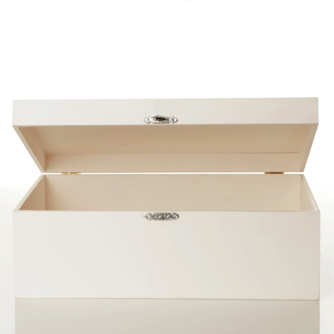 Personalised White Wooden Wedding Keepsake Box