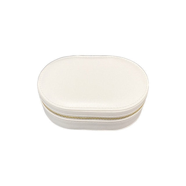 Personalised White Velveteen Deluxe Jewellery Travel Case