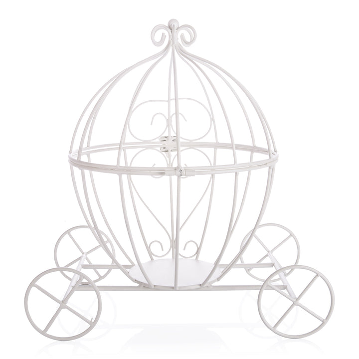 Magical White Metal Decorative Carriage - 35cm(H)