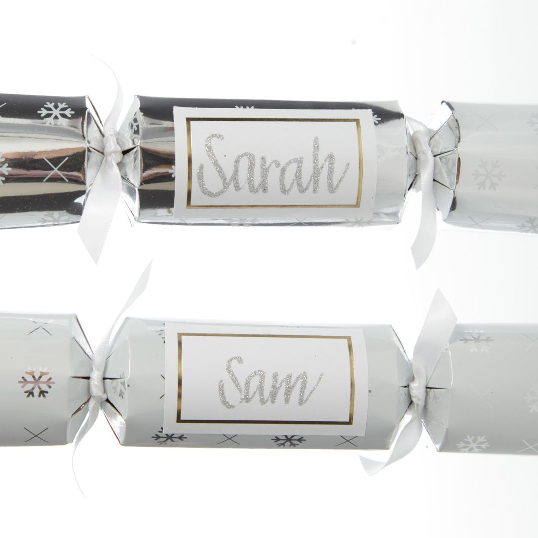 Personalised White with Silver Snowflake Bon Bon - Single
