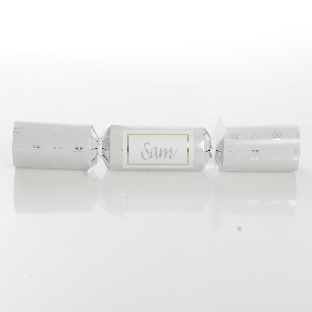 Personalised White with Silver Snowflake Bon Bon - Single