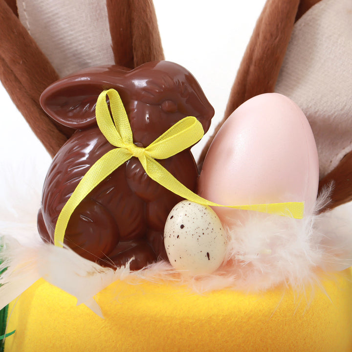 Personalised Yellow Chocolate Bunny Ears Top Hat