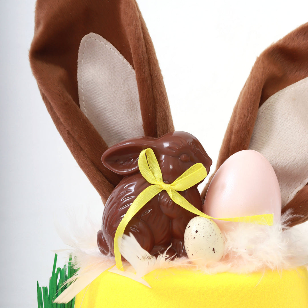Personalised Yellow Chocolate Bunny Ears Top Hat