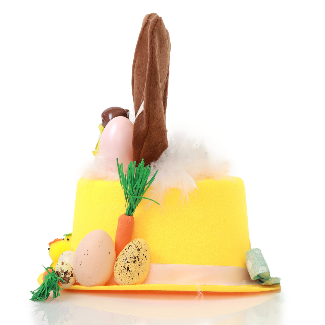Personalised Yellow Chocolate Bunny Ears Top Hat