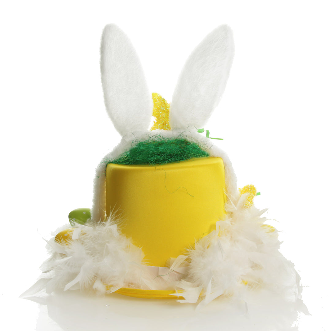 Personalised Yellow Easter Bunny Top Hat with Fluffy Ears