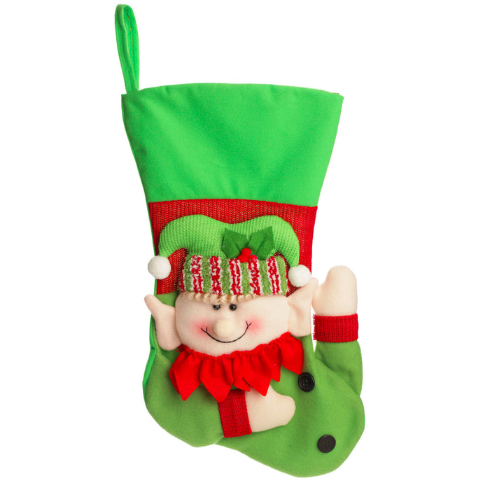Personalised 3D Elf Christmas Stocking No writing
