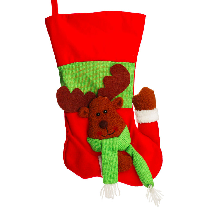 Personalised 3D Reindeer Christmas Stocking No writing
