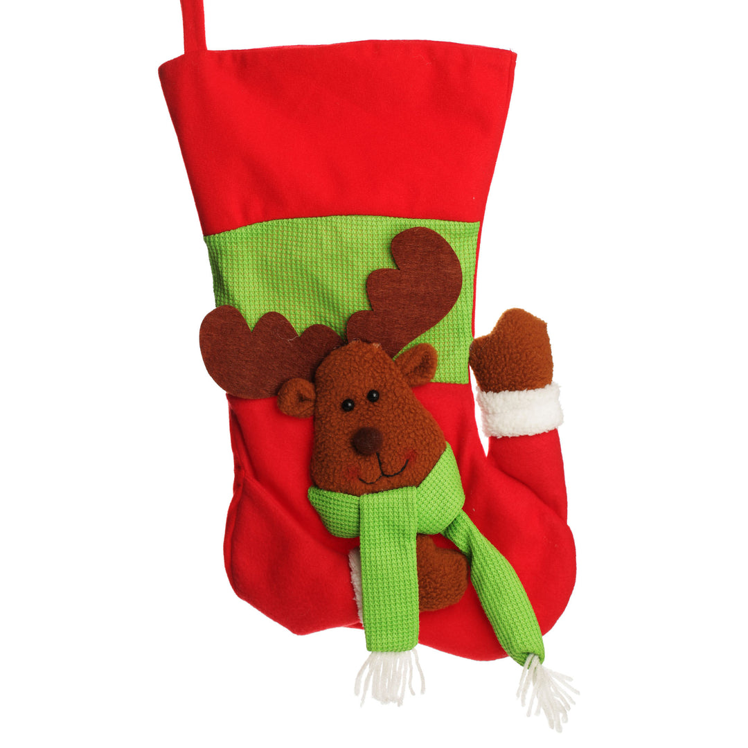Personalised 3D Reindeer Christmas Stocking
