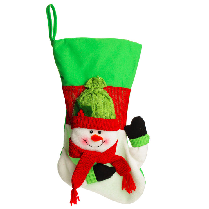 Personalised 3D Snowman Christmas Stocking No writing