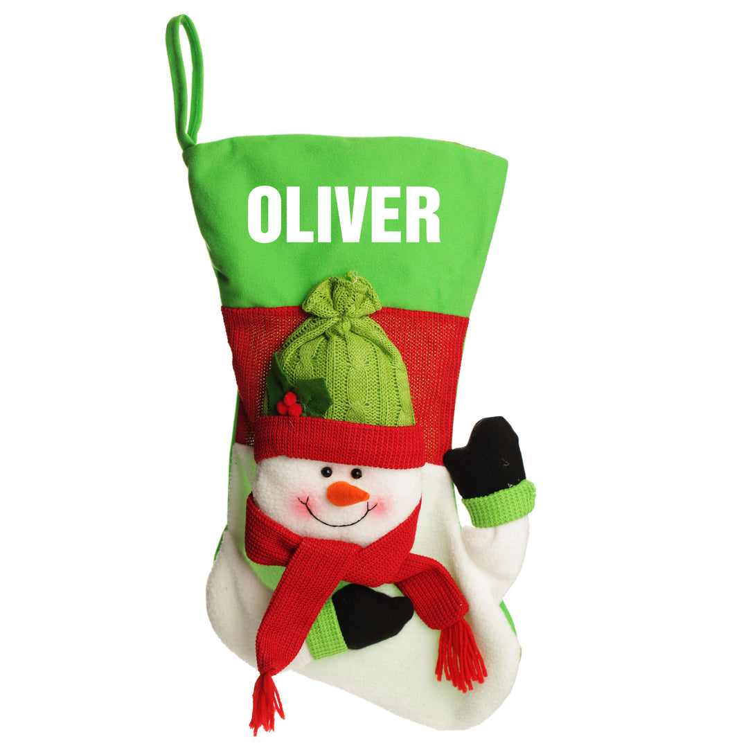 Personalised 3D Snowman Christmas Stocking