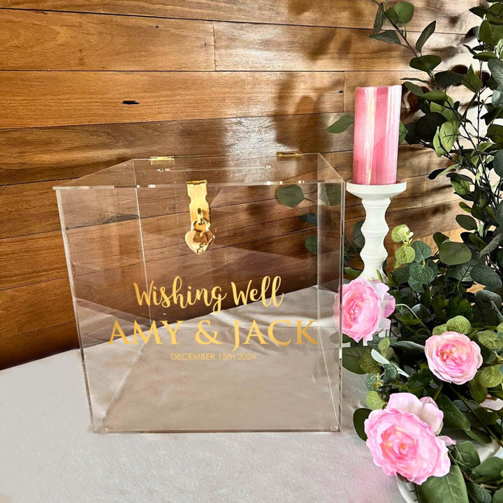 Personalised Acrylic Wedding Wishing Well Box
