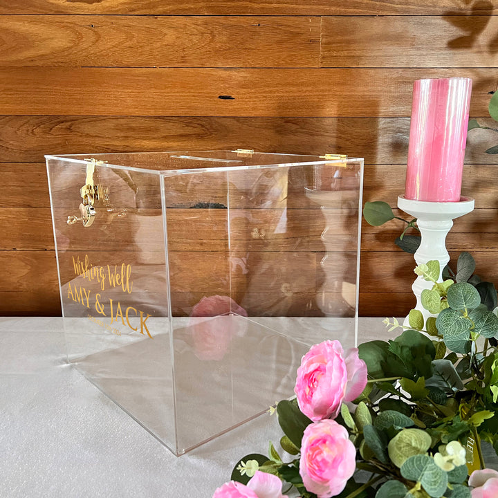 Personalised Acrylic Wedding Wishing Well Box