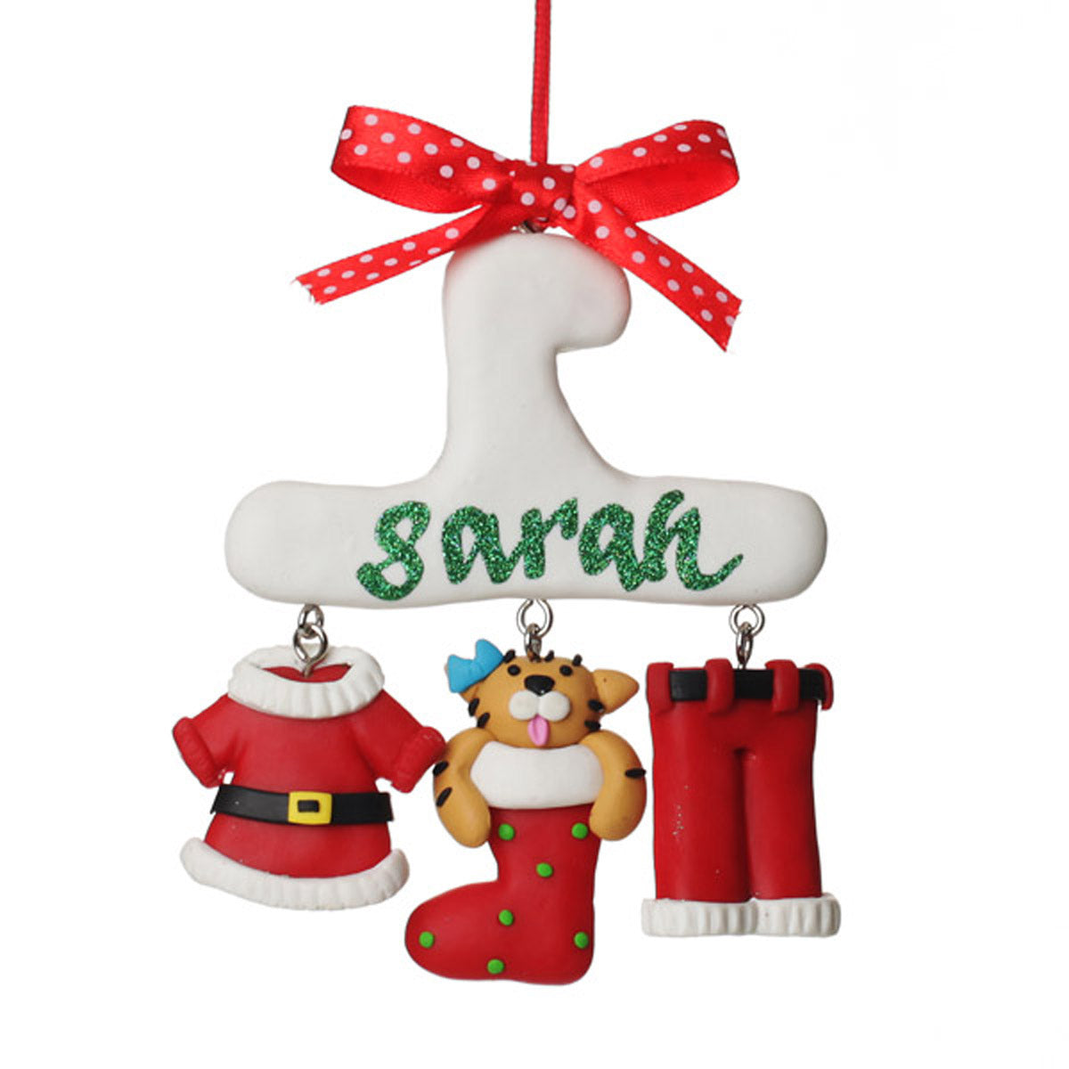 Personalised Cat Charm Christmas Decoration whole product