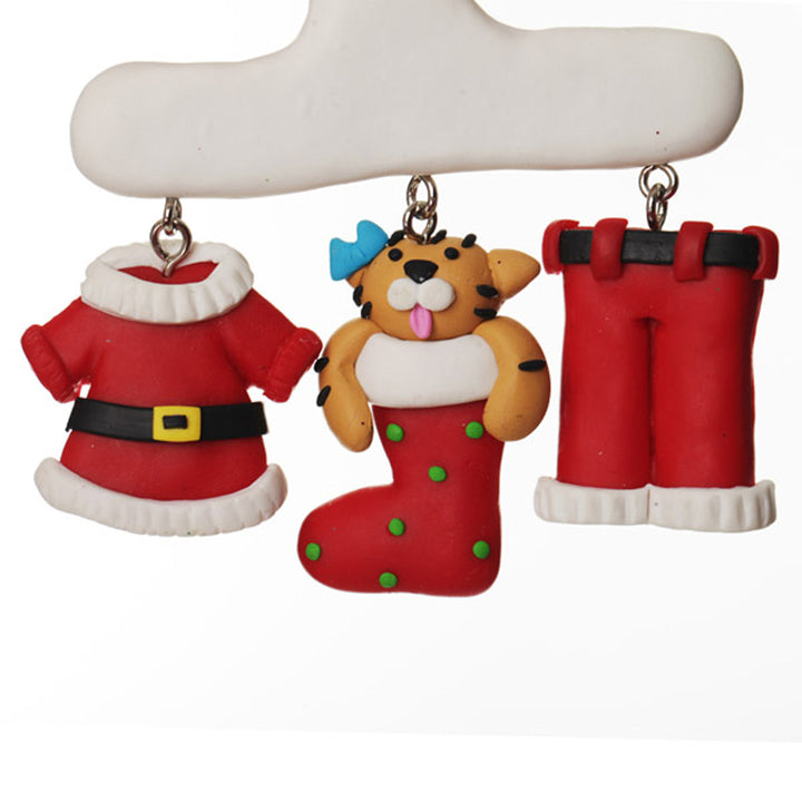 Personalised Cat Charm Christmas Decoration detail