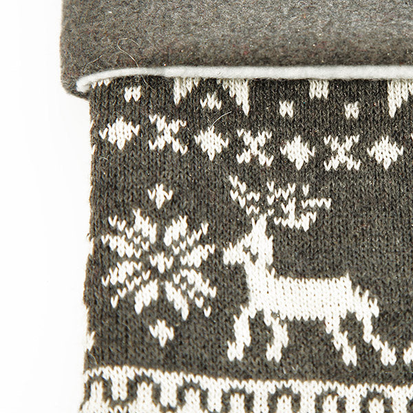 Personalised Grey Knitted Stocking - Detail