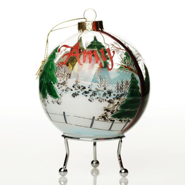 Inside Painted Church Christmas Bauble