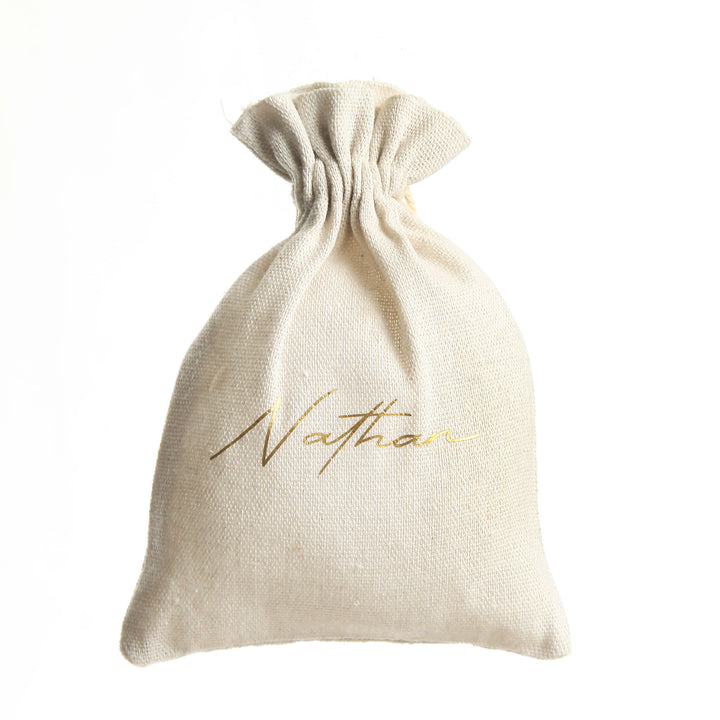 Personalised Natural Calico Wedding Favour Bag Bomboniere