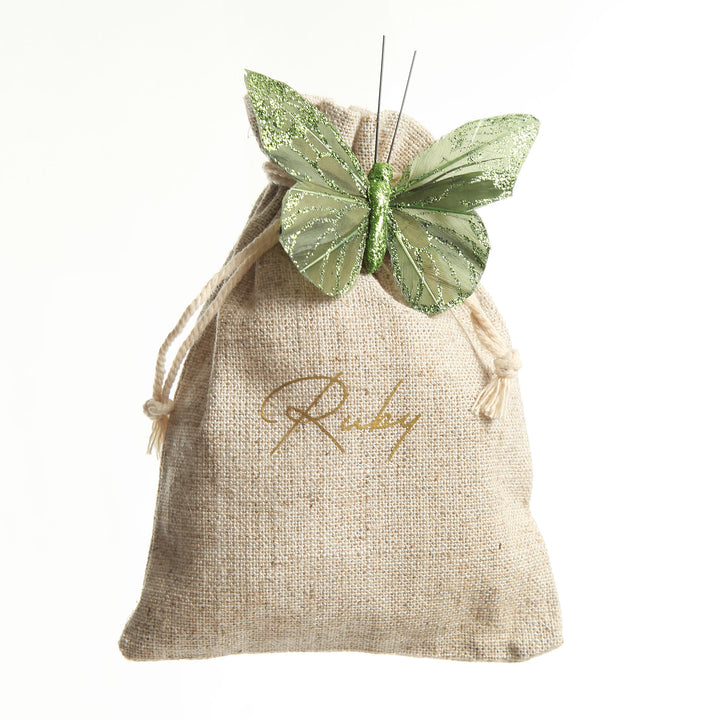 Personalised Natural Cotton Wedding Favour Bag Bomboniere