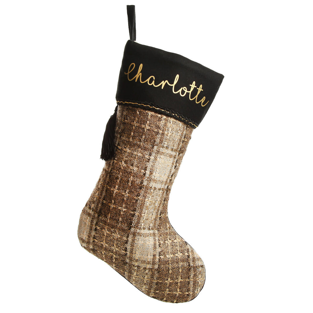 Personalised Plaid Christmas Stocking