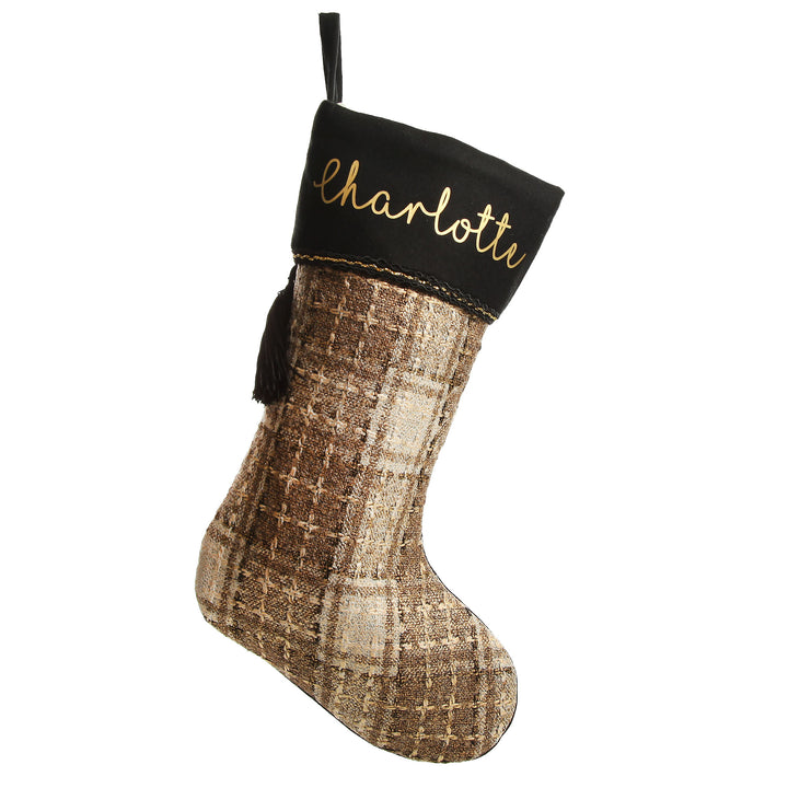 Personalised Plaid Christmas Stocking