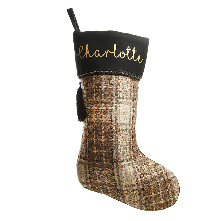 Personalised Plaid Christmas Stocking