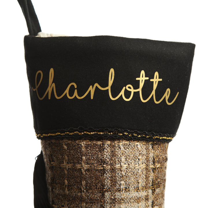 Personalised Plaid Christmas Stocking