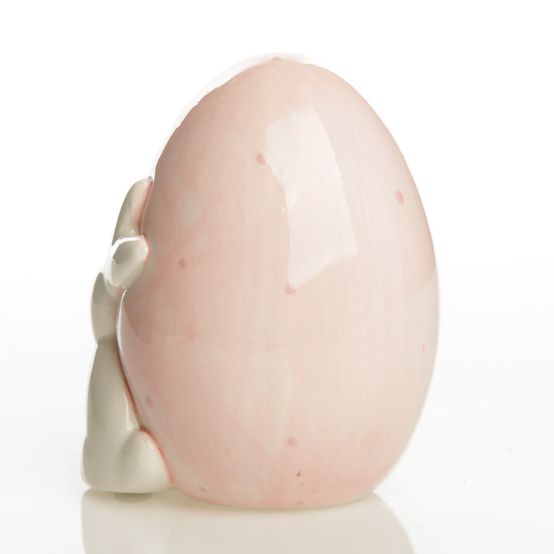 Personalised Easter Porcelain Baby Bunny on Pink Egg