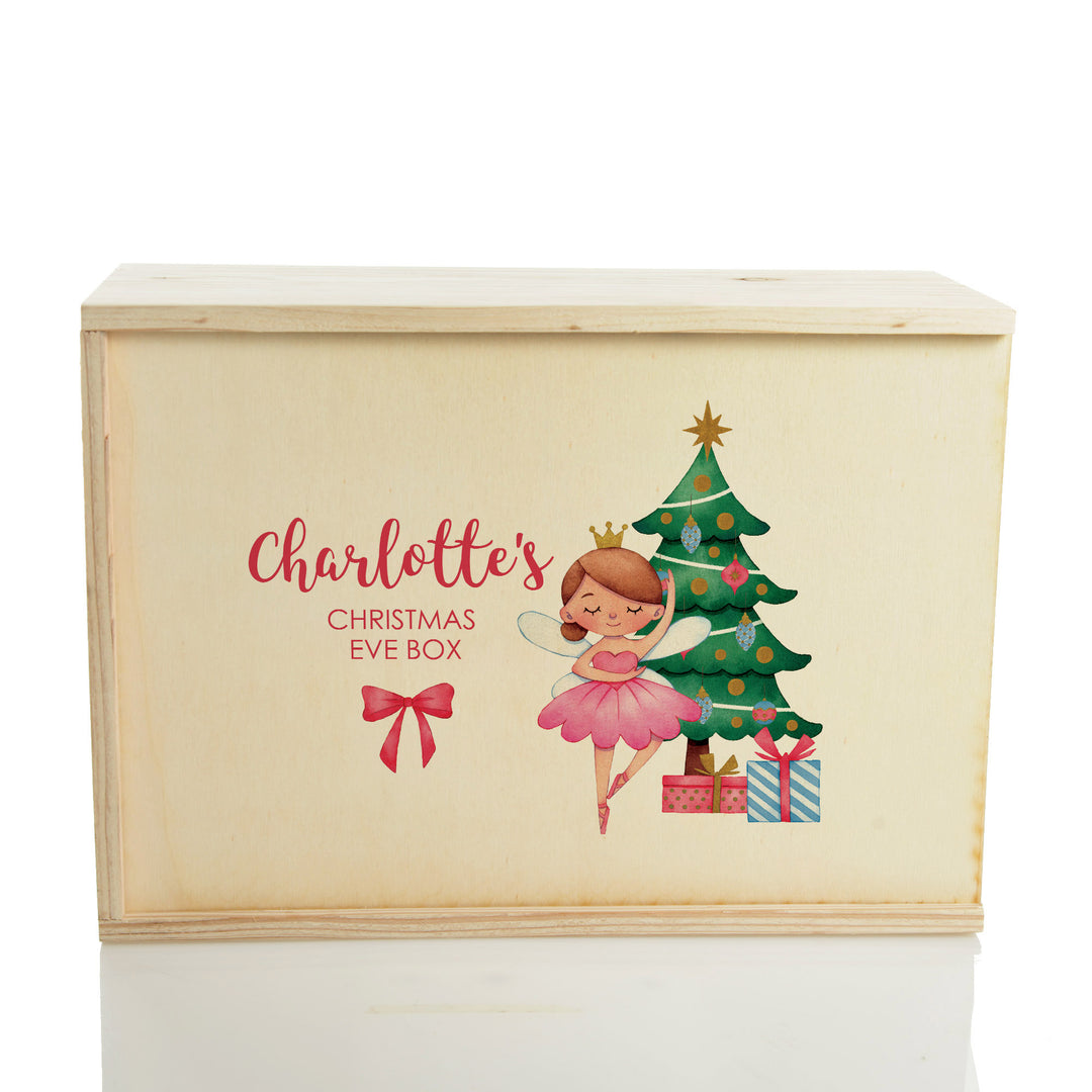 Personalised Printed Wooden Christmas Eve Box - Ballerina