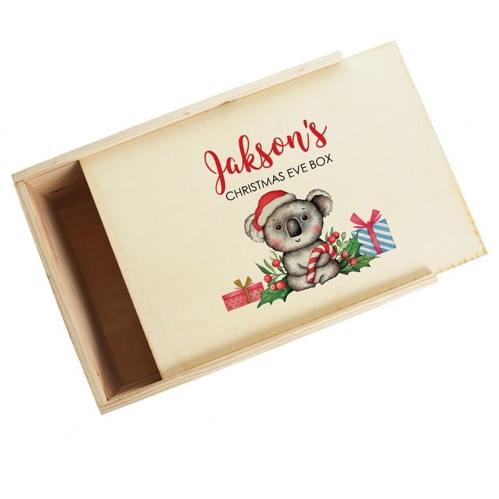 Personalised Printed Wooden Christmas Eve Box - Koala