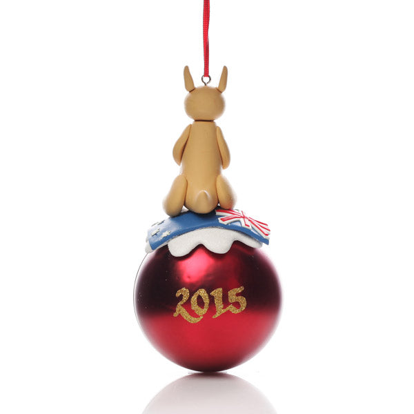 Personalised Kangaroo Christmas Character Bauble Back