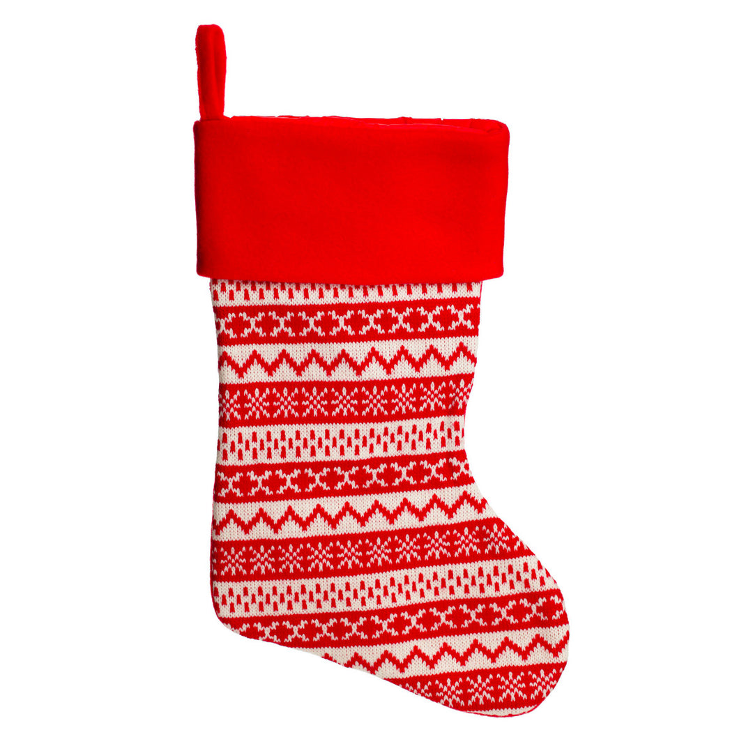 Personalised Red Knitted Christmas Stocking - no writing