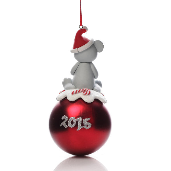 Personalised Koala Christmas Character Bauble Back