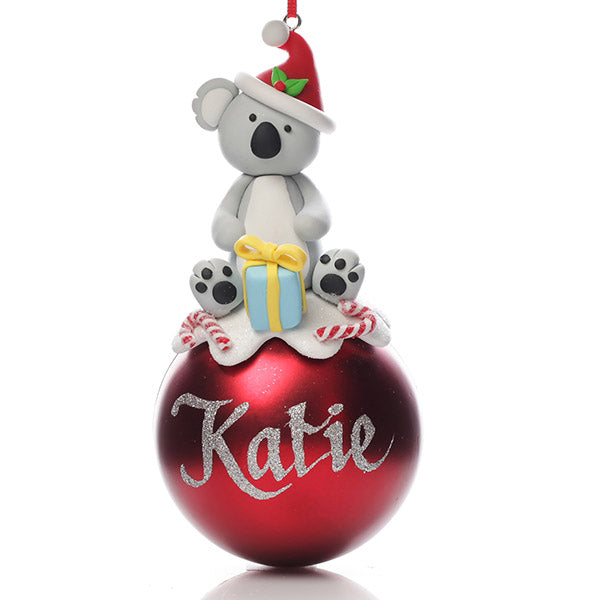 Personalised Koala Christmas Character Bauble