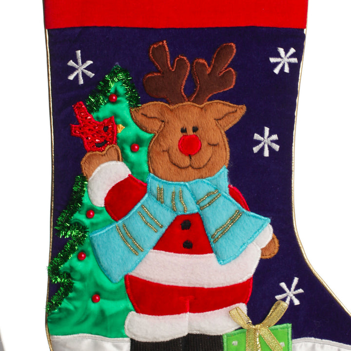 Personalised Reindeer Christmas Stocking - Reindeer Detail