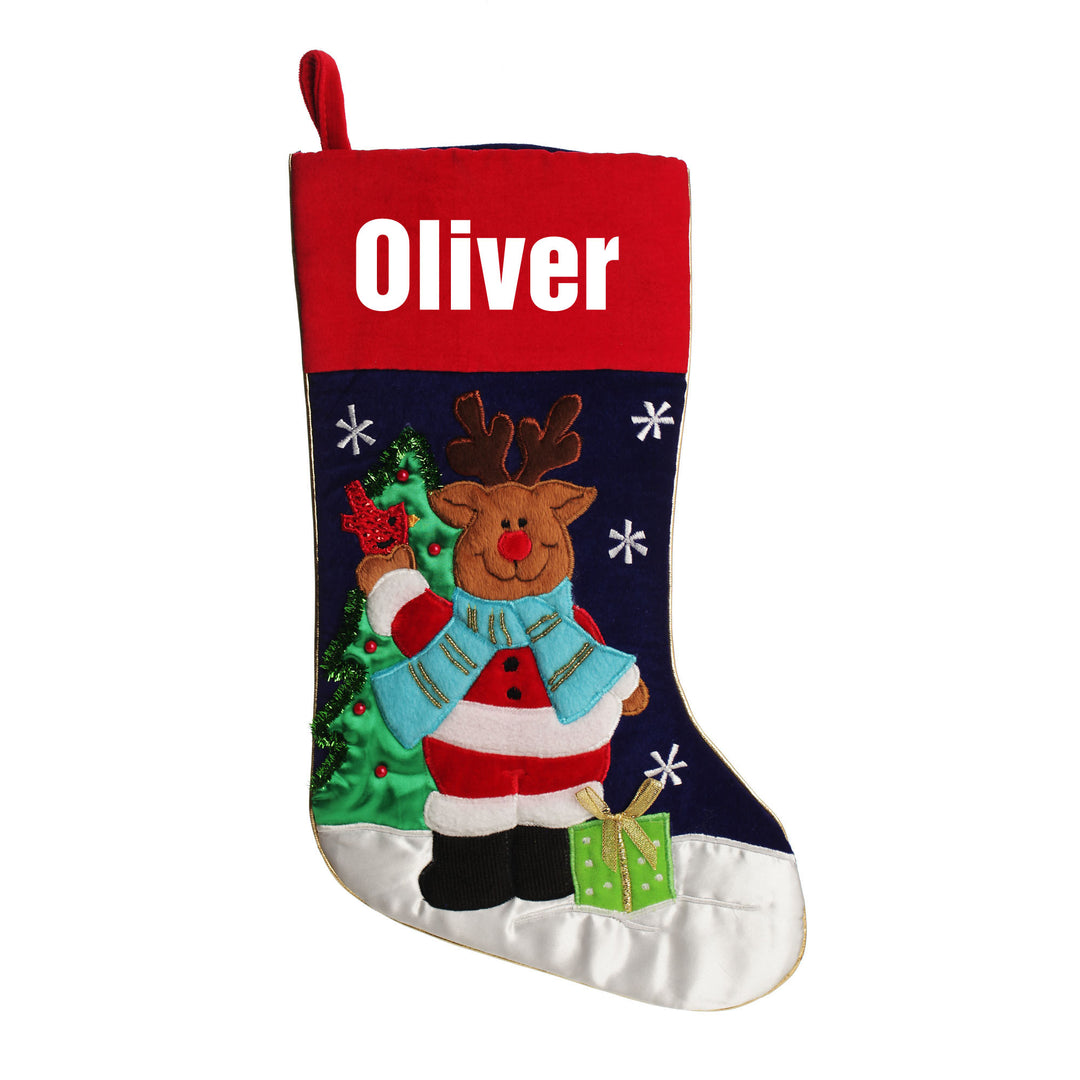 Personalised Reindeer Christmas Stocking