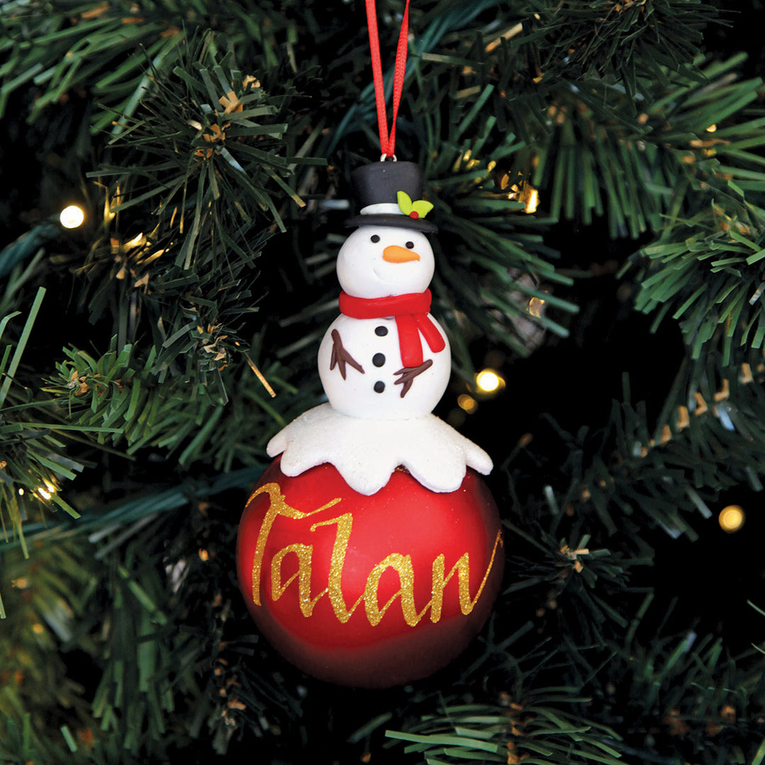 Red Snowman Christmas Character Bauble