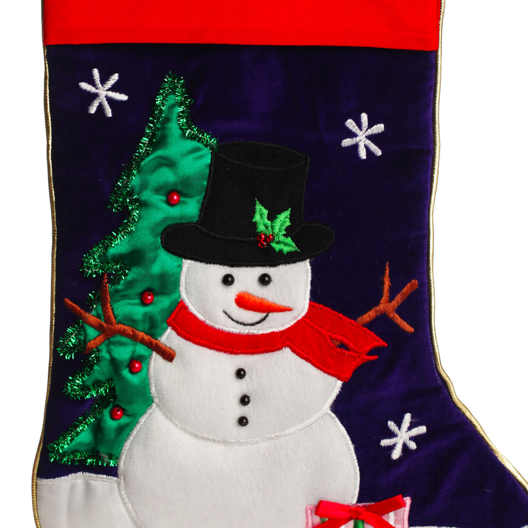 Personalised Snowman Christmas Stocking - Snowman Detail