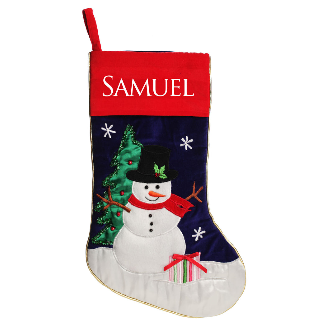 Personalised Snowman Christmas Stocking