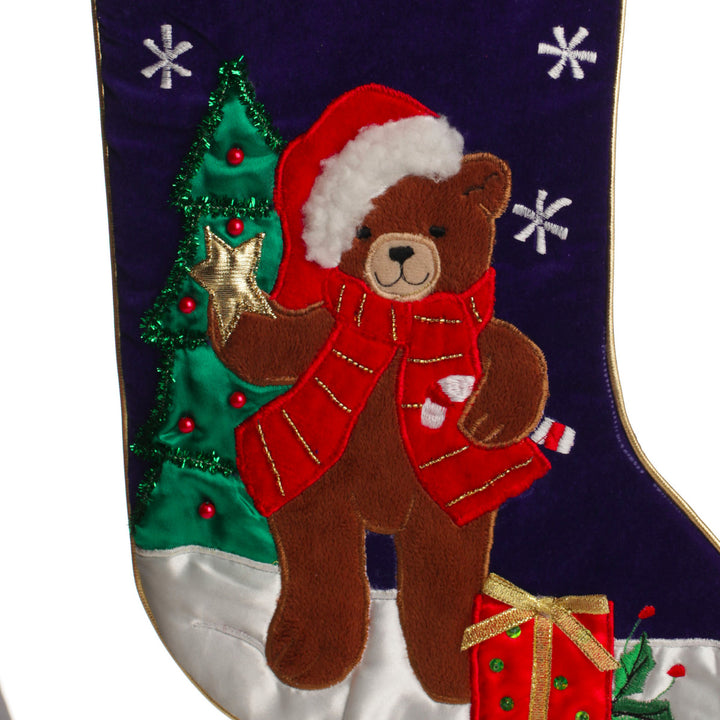 Personalised Teddy Bear Christmas Stocking - Teddy bear detail