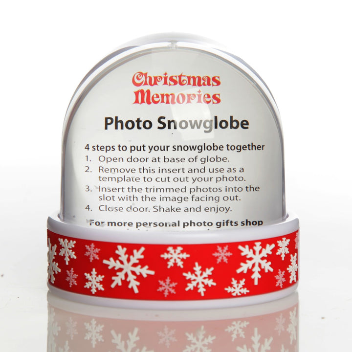 Photo Snow Dome - Red Snowflakes back detail