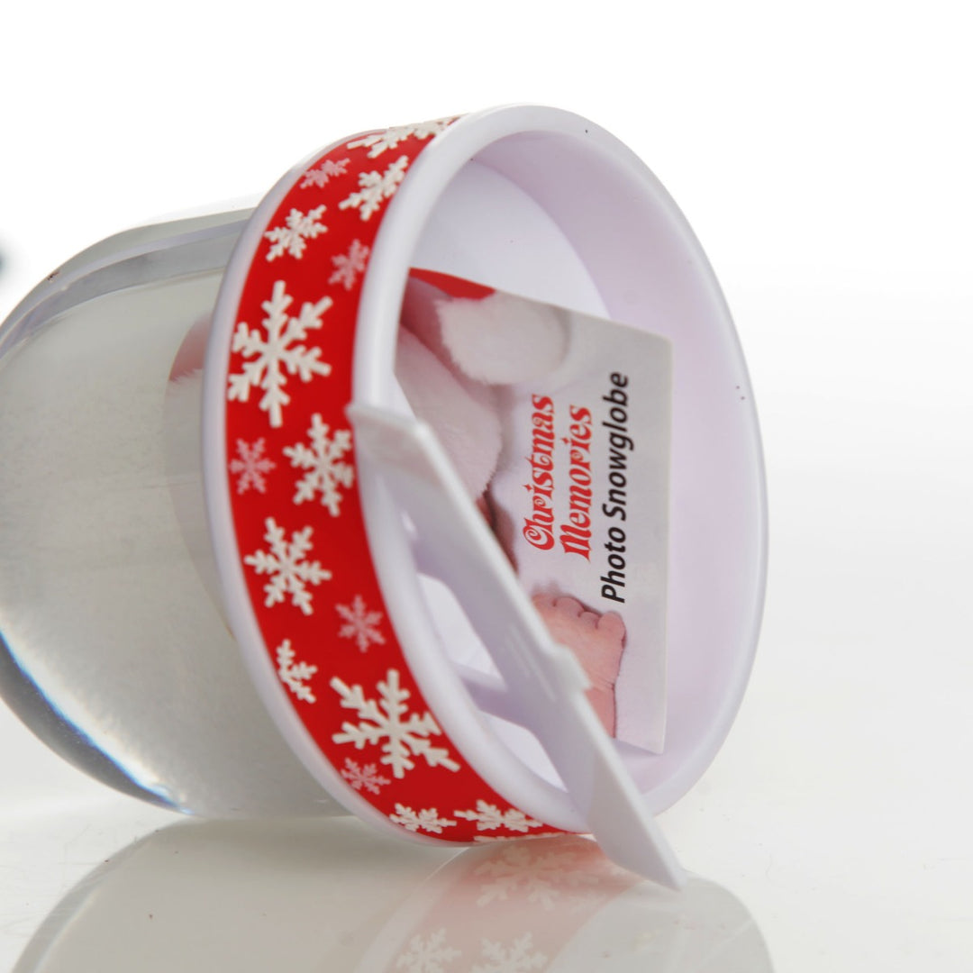 Photo Snow Dome - Red Snowflakes