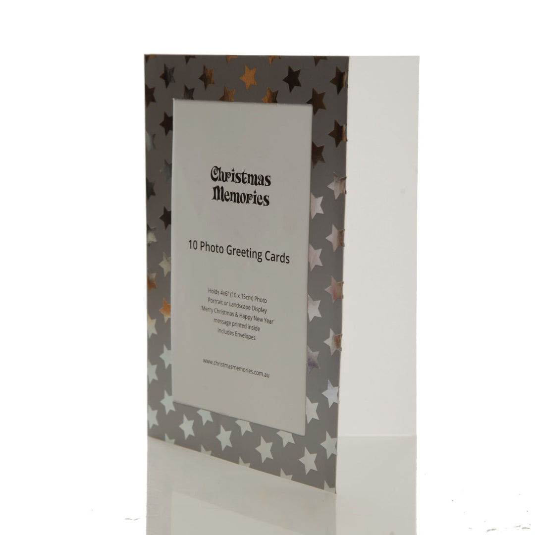 Silver Stars Photo Card 10 Pack - Angle