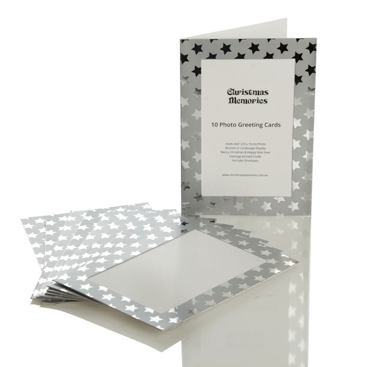 Silver Stars Photo Card 10 Pack