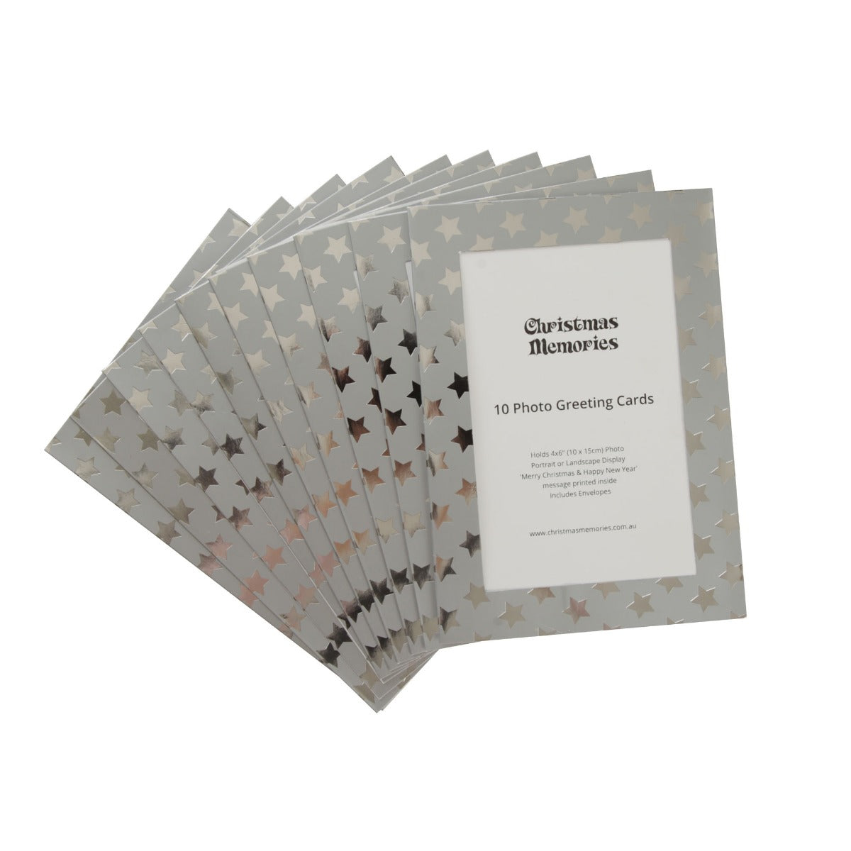 Silver Stars Photo Card 10 Pack