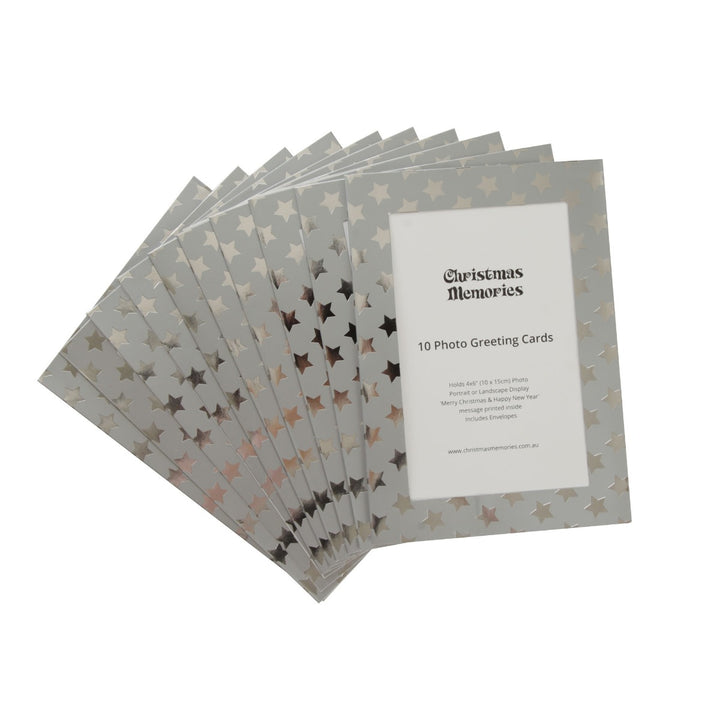 Silver Stars Photo Card 10 Pack