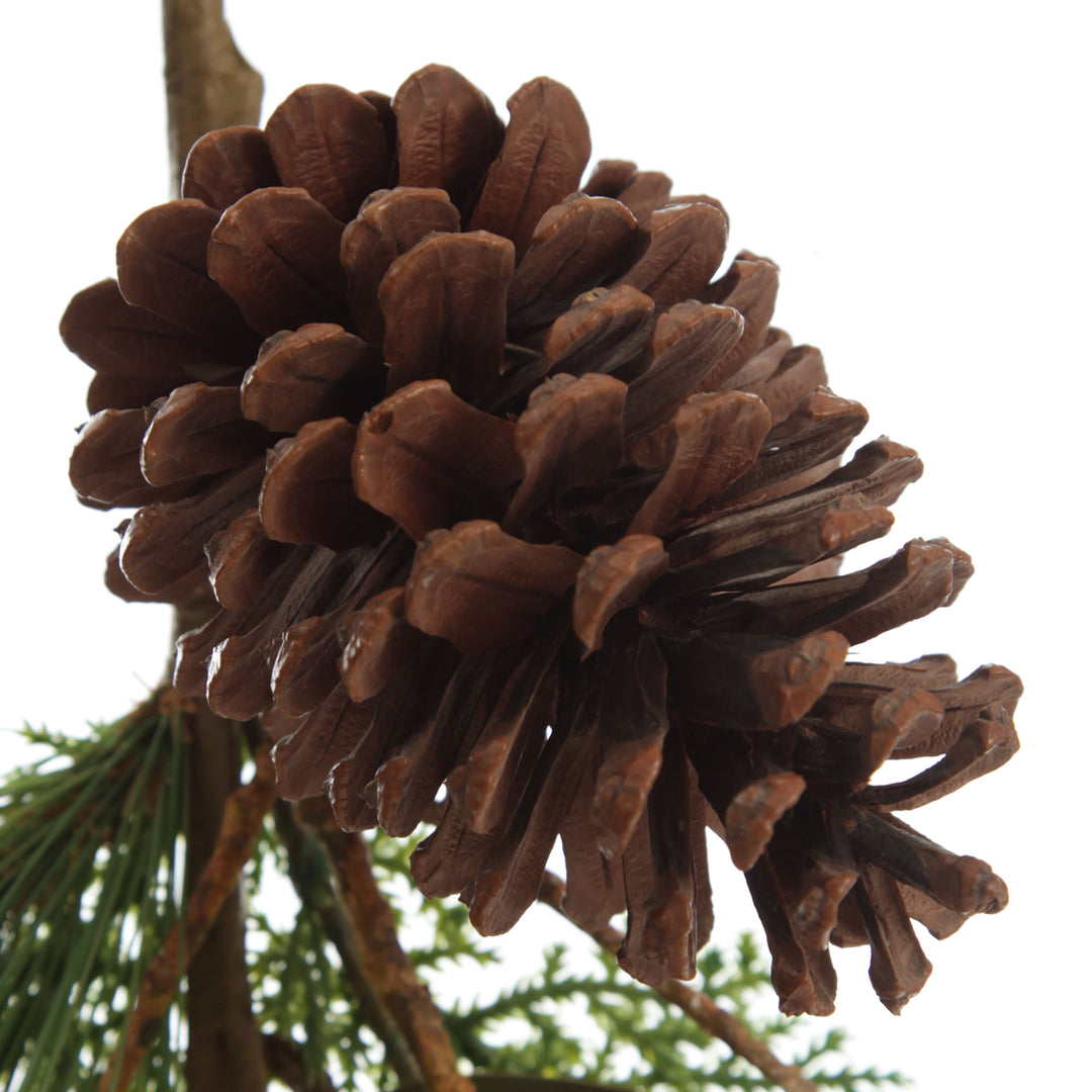 Pinecone and Red Berry Mixed Leaf Christmas Spray