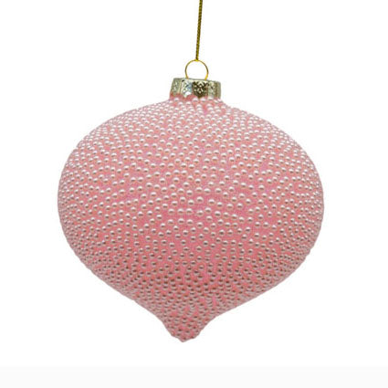 Pink Beaded Glass Finial Decoration