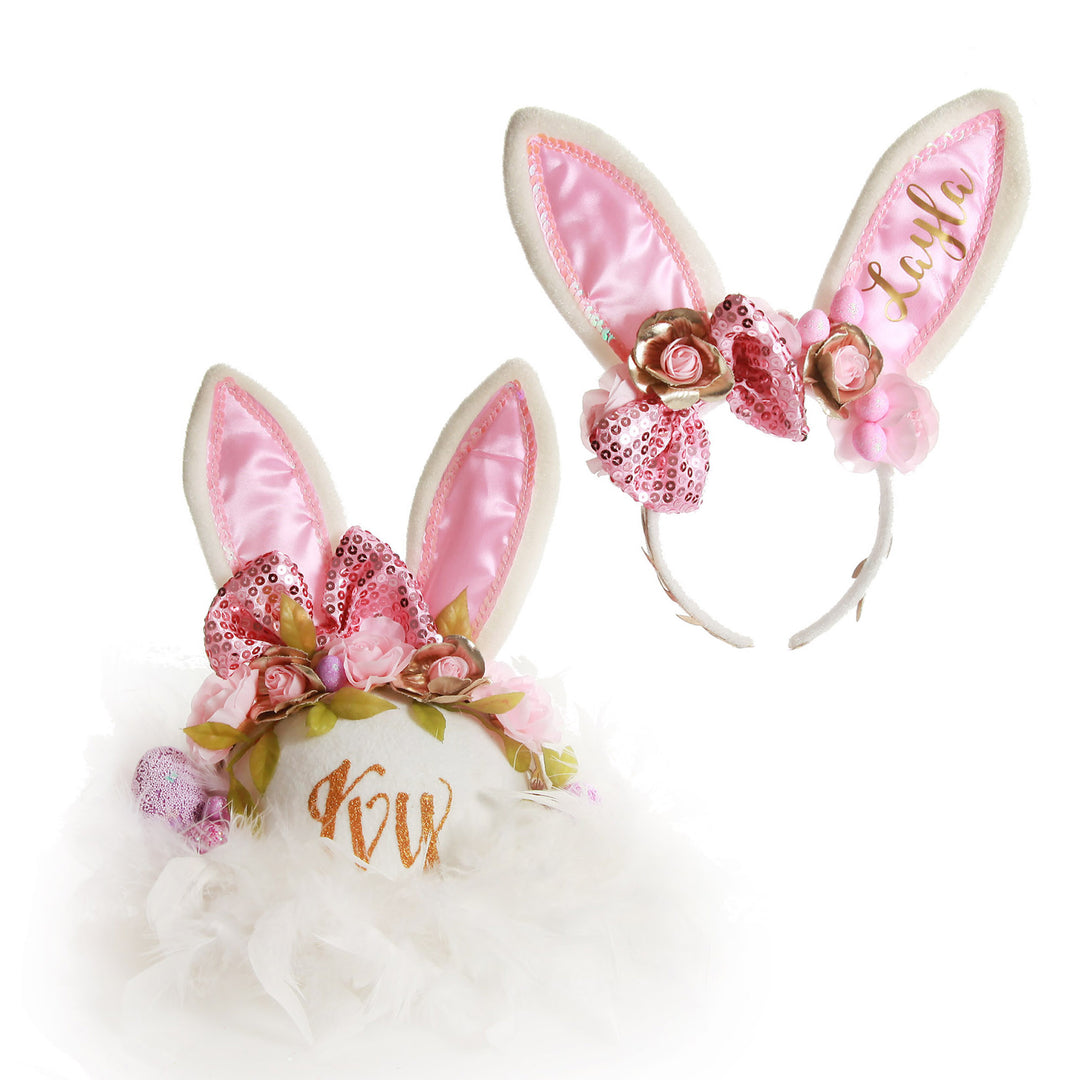 Personalised Pink Bow Easter Headband